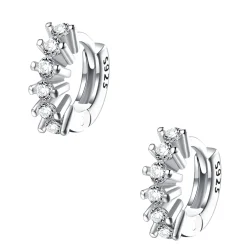 Ohrstecker | Hey Happiness Fächerförmige Helix Ohrringe mit Strasssteinen Sterlingsilber Silver