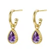 Creolen | Hey Happiness Februar Amethyst Geburtsstein Creolen Sterlingsilber