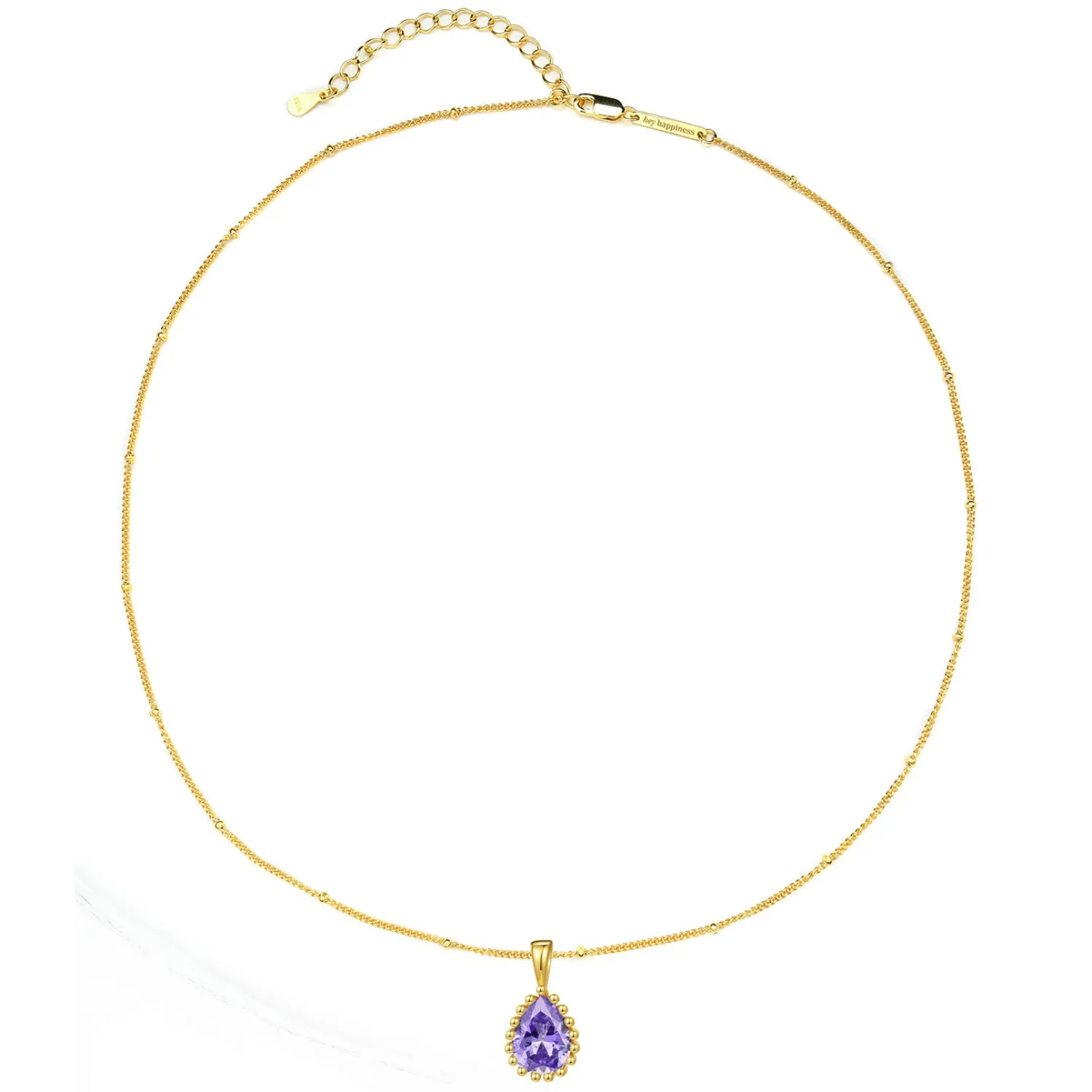Filigrane Ketten | Hey Happiness Februar Amethyst Geburtsstein Halskette Sterlingsilber