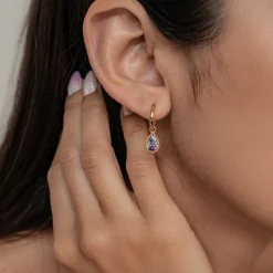 Creolen | Hey Happiness Februar Amethyst Geburtsstein Creolen Sterlingsilber