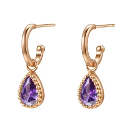 Creolen | Hey Happiness Februar Amethyst Geburtsstein Creolen Sterlingsilber