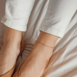 Fußkettchen | Hey Happiness Feine Fußkette im Singapur-Design in Rosegold Rose Gold