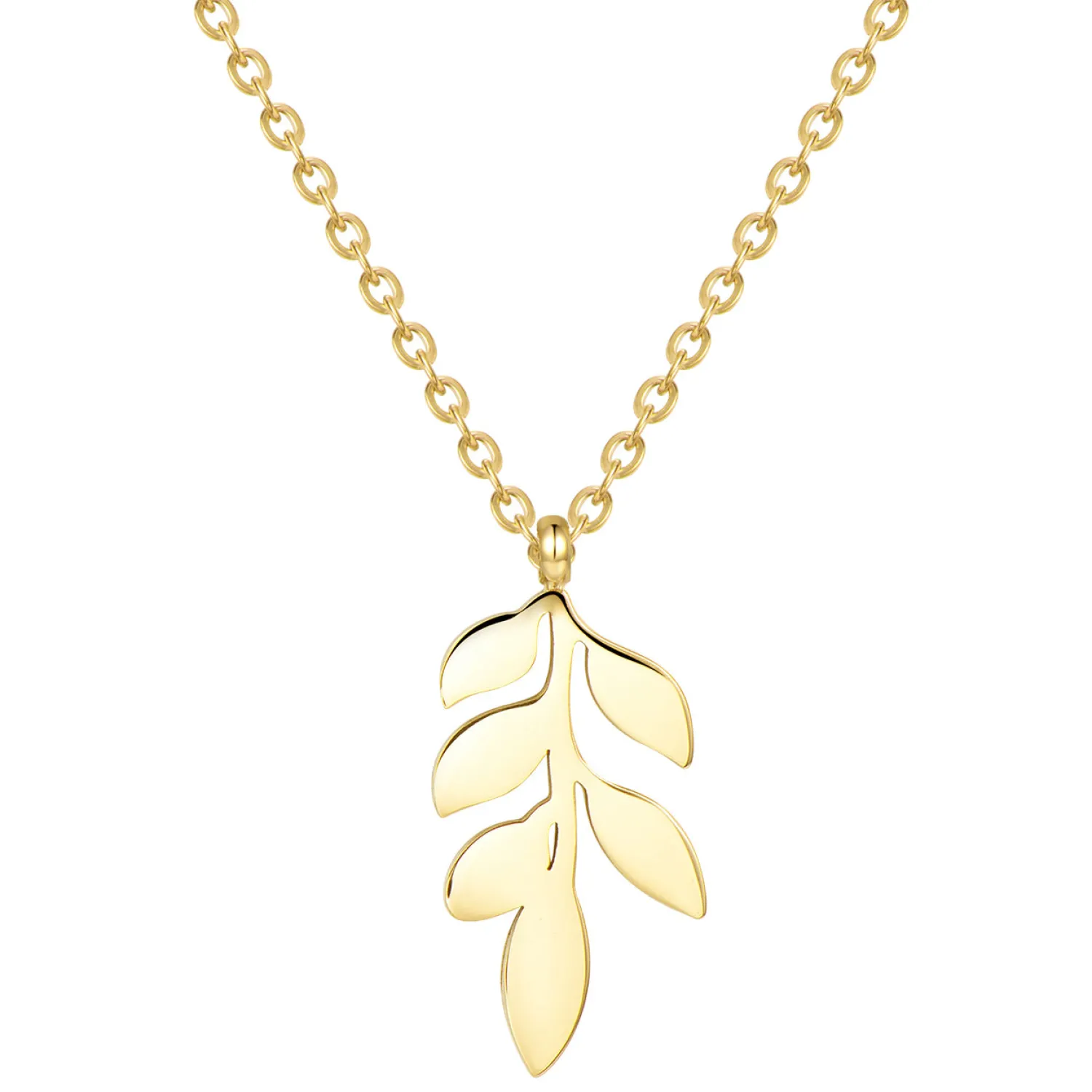 Filigrane Ketten | Hey Happiness Feine Kette mit Blatt Anhänger in farbe Gold