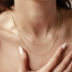 Filigrane Ketten | Hey Happiness Feine Kette Starburst Sterlingsilber in Gold