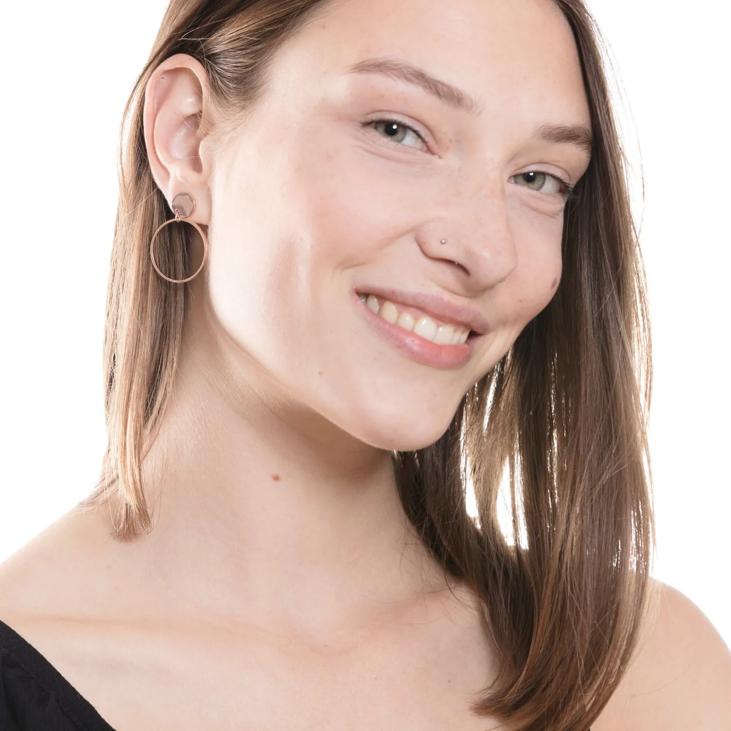 Creolen | Hey Happiness Feine Kreis Ohrringe Creolen-Design Rose Gold