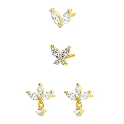 Earring Stack Sets | Hey Happiness Feine Ohrringe Vergoldetes Sterlingsilber