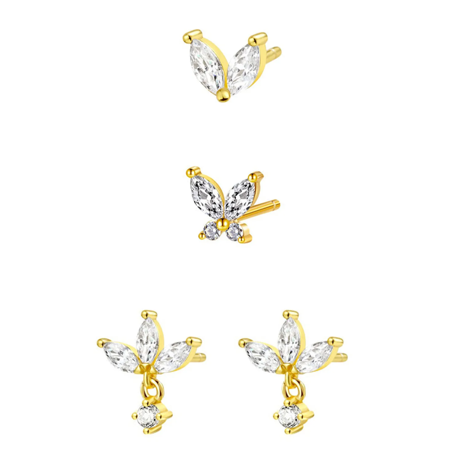 Earring Stack Sets | Hey Happiness Feine Ohrringe Vergoldetes Sterlingsilber