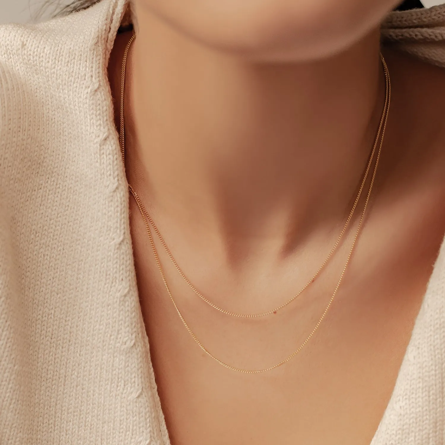 Filigrane Ketten | Hey Happiness Feine Strukturierte Kette Sterlingsilber