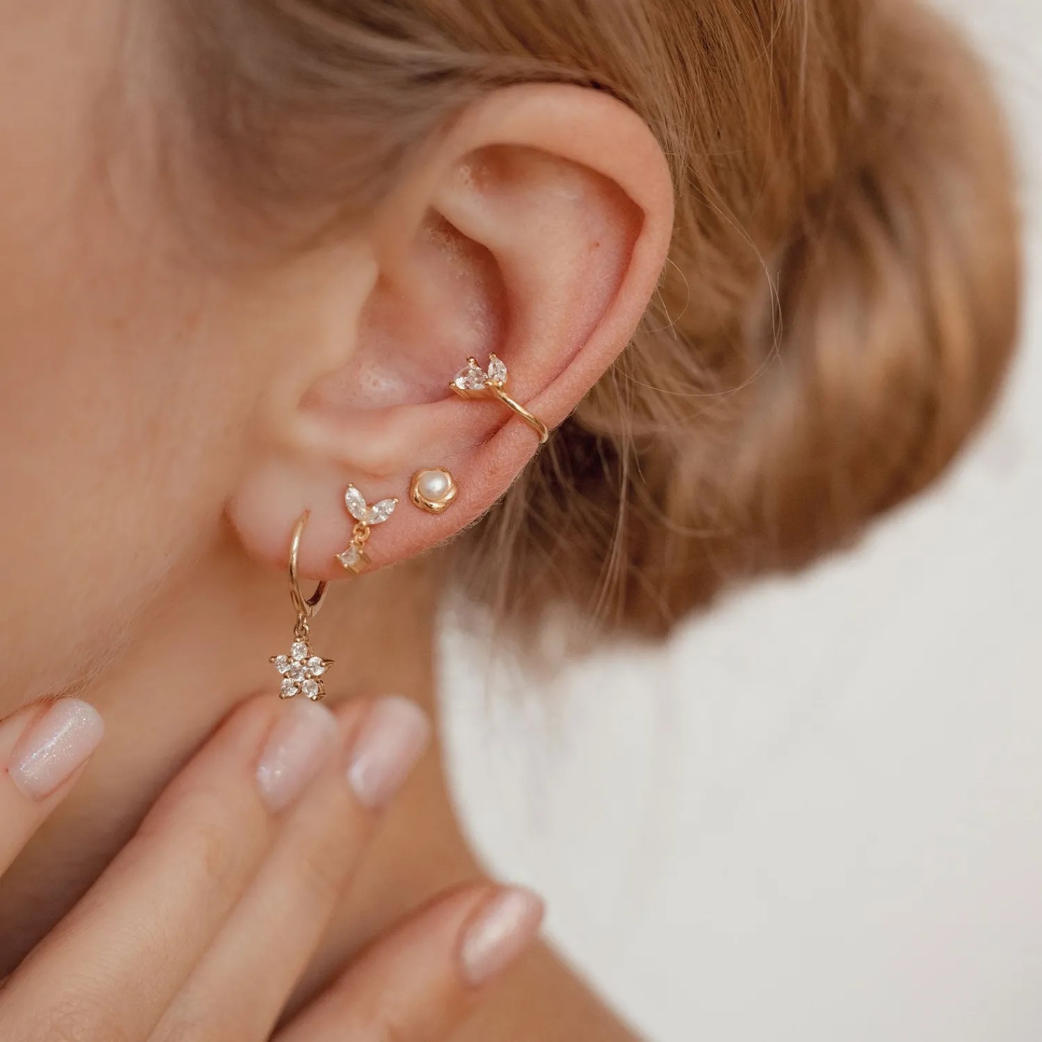 Ear Cuffs | Ohrstecker | Hey Happiness Feuerfunke Ear Cuff Sterlingsilber in Gold