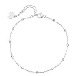 Fußkettchen | Hey Happiness Filigrane Fußkette mit Kugeln in Silber Silver