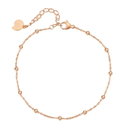 Fußkettchen | Hey Happiness Filigrane Fußkette mit Kugeln in Rosegold Rose Gold