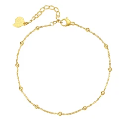 Fußkettchen | Hey Happiness Filigrane Fußkette mit Kugeln in farbe Gold