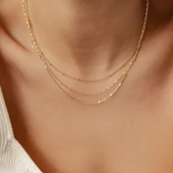 Necklace Sets | Hey Happiness Filigrane Ketten Set Goldplattiertes Sterlingsilber