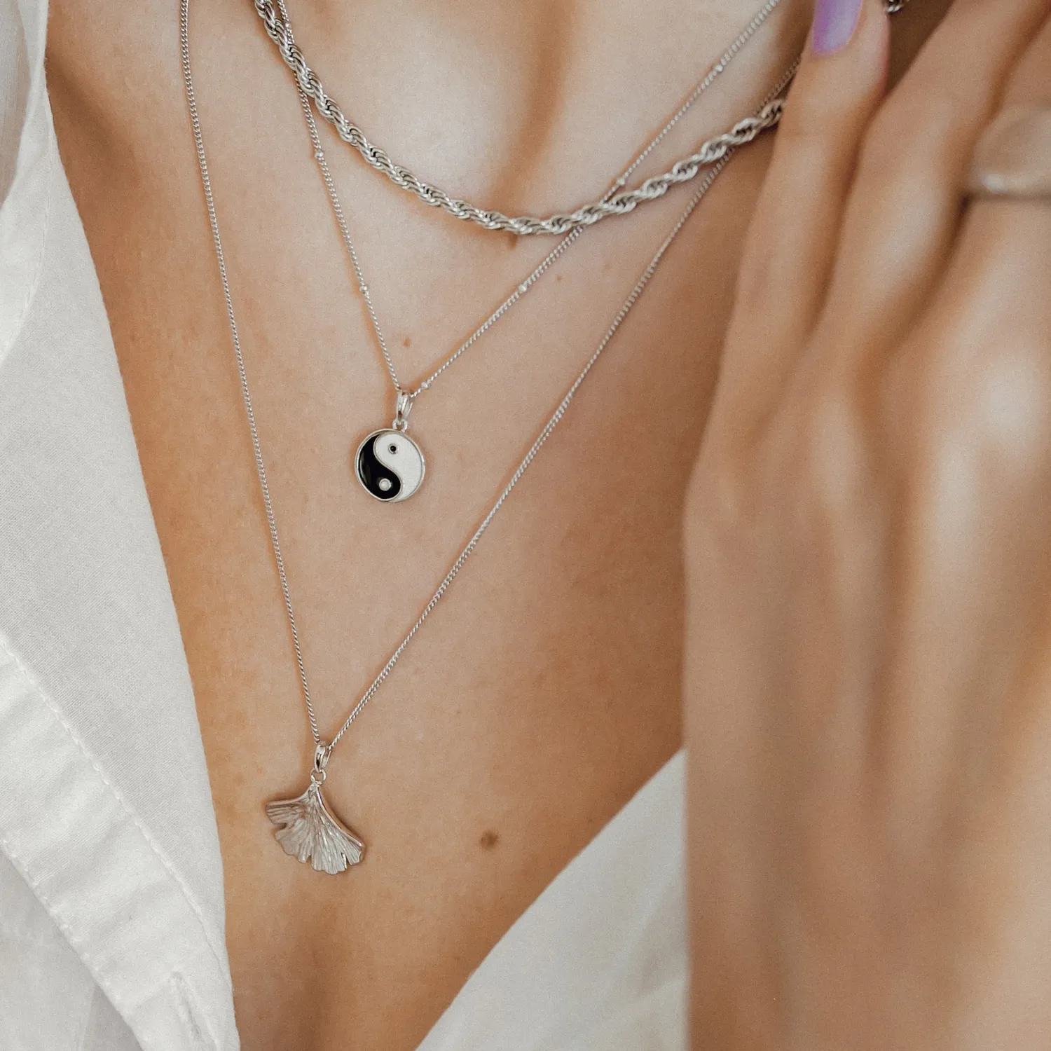 Statement Ketten | Hey Happiness Filigrane Kordelkette in Silber Silver