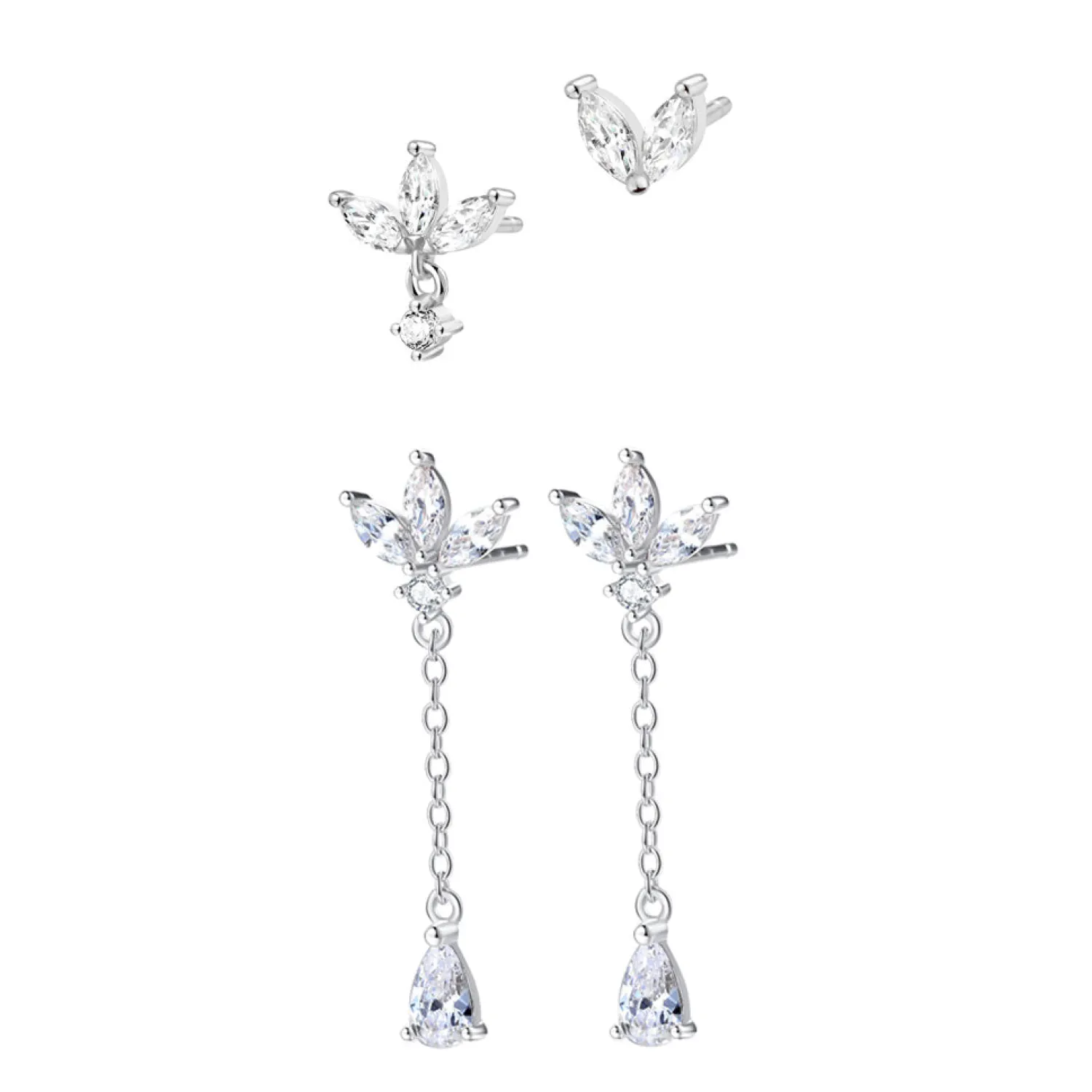 Earring Stack Sets | Hey Happiness Filigrane Ohrstecker zum Stapeln Sterlingsilber Silver
