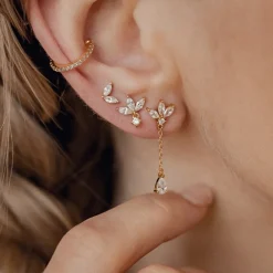 Earring Stack Sets | Hey Happiness Filigrane Ohrstecker zum Stapeln Sterlingsilber in Gold