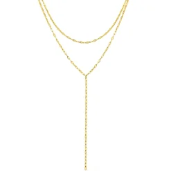 Lariat Necklaces | Filigrane Ketten | Hey Happiness Filigrane Y Kette im Rolokette-Design in Gold
