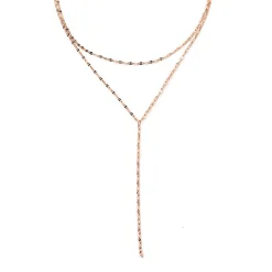 Lariat Necklaces | Filigrane Ketten | Hey Happiness Filigrane Y Kette im Rolokette-Design in Rosegold Rose Gold