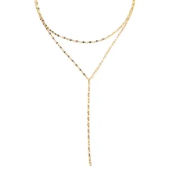Lariat Necklaces | Filigrane Ketten | Hey Happiness Filigrane Y Kette im Rolokette-Design in Gold