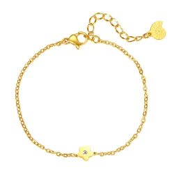 Charm Armbänder | Hey Happiness Filigranes Armband Blume in Gold