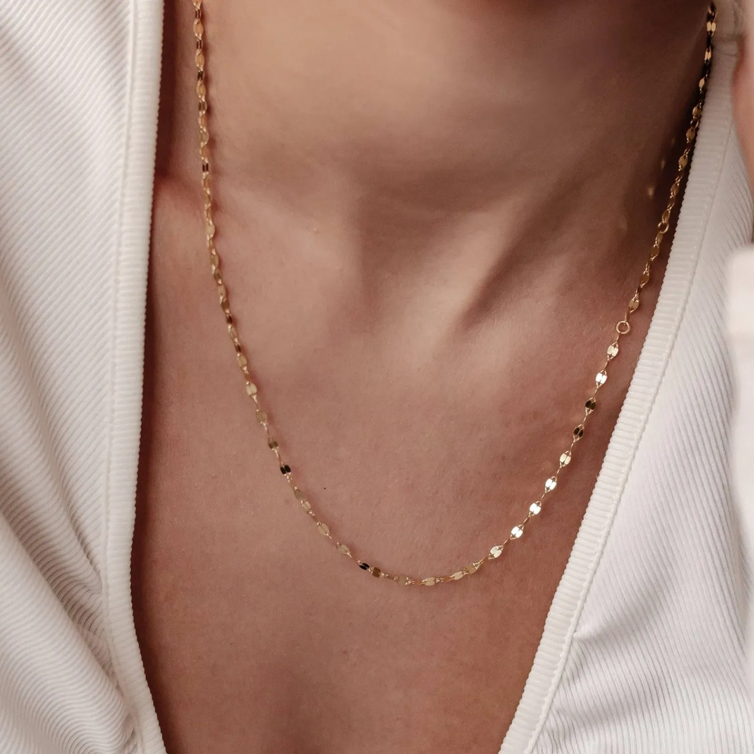 Filigrane Ketten | Hey Happiness Flache Rolo Kette aus Sterlingsilber