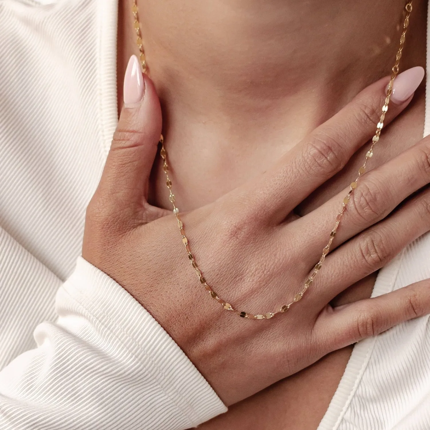 Filigrane Ketten | Hey Happiness Flache Rolo Kette aus Sterlingsilber