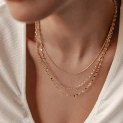 Filigrane Ketten | Hey Happiness Flache Rolo Kette aus Sterlingsilber