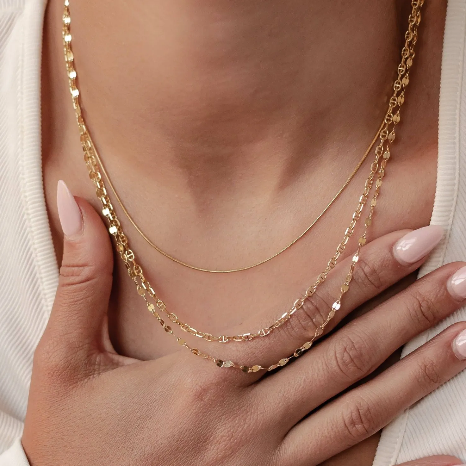 Filigrane Ketten | Hey Happiness Flache Rolo Kette aus Sterlingsilber