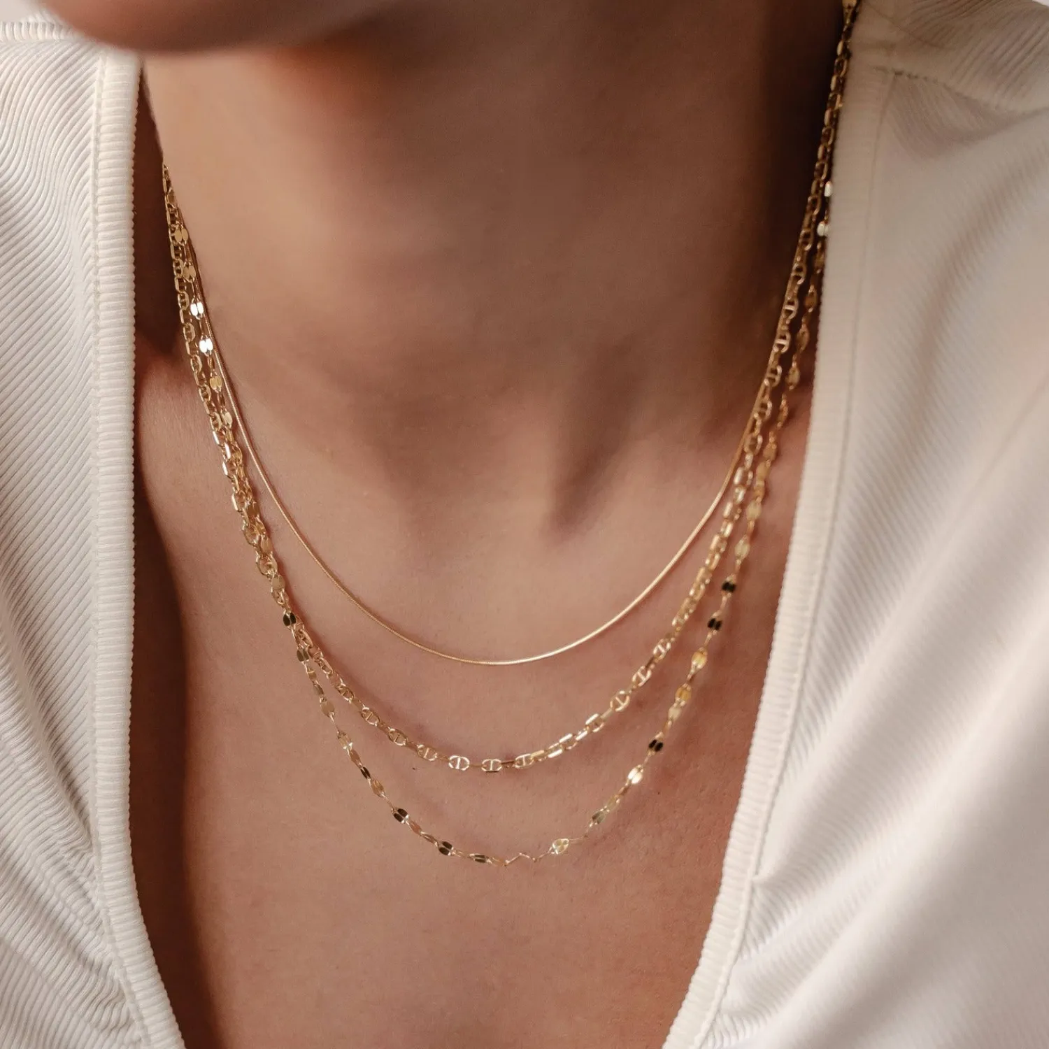 Filigrane Ketten | Hey Happiness Flache Rolo Kette aus Sterlingsilber