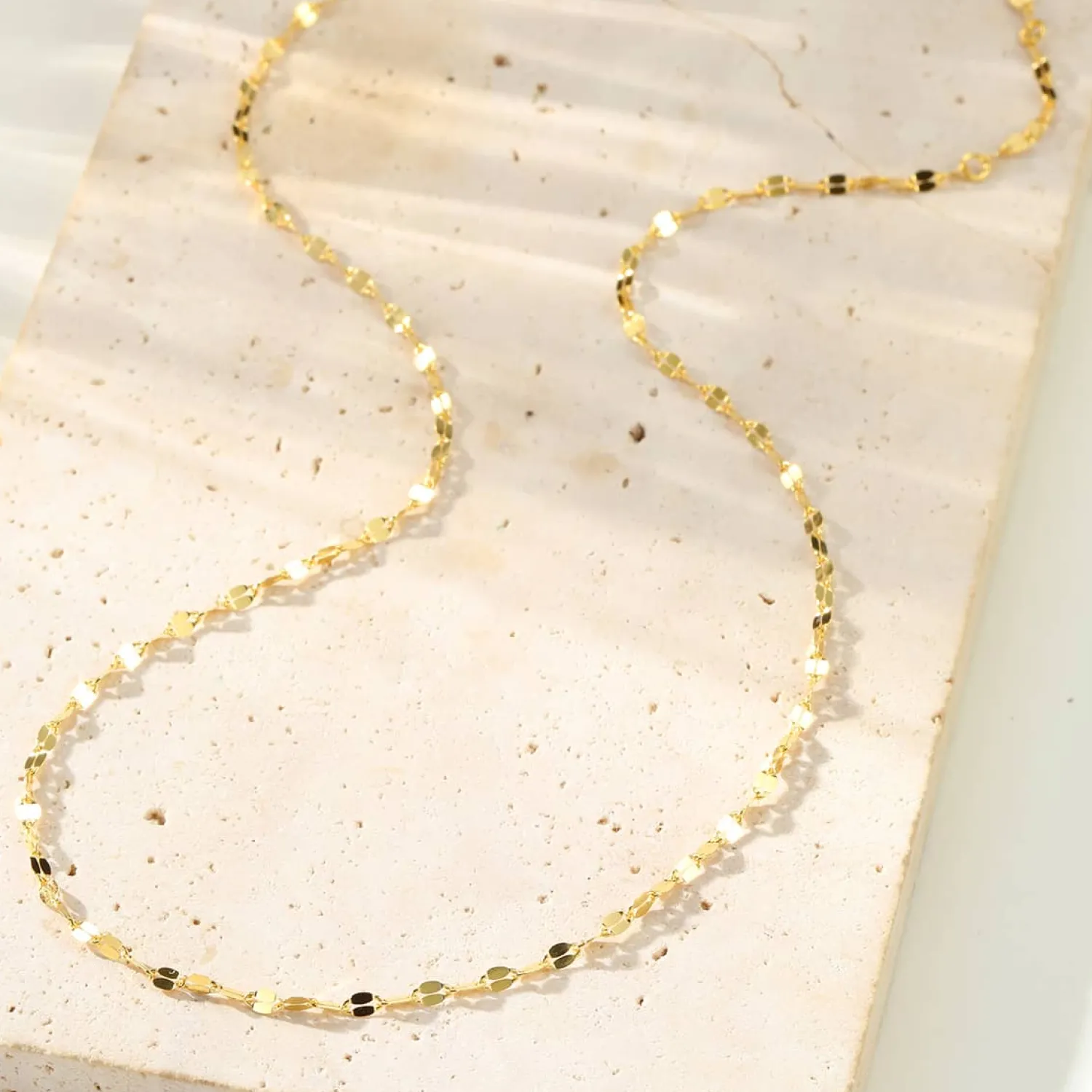 Filigrane Ketten | Hey Happiness Flache Rolo Kette aus Sterlingsilber