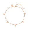 Fußkettchen | Hey Happiness Fußkettchen mit Runden Plättchen Anhängern in Rosegold Rose Gold