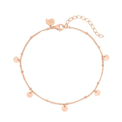 Fußkettchen | Hey Happiness Fußkettchen mit Runden Plättchen Anhängern in Rosegold Rose Gold