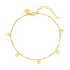 Fußkettchen | Hey Happiness Fußkettchen mit Runden Plättchen Anhängern in Gold