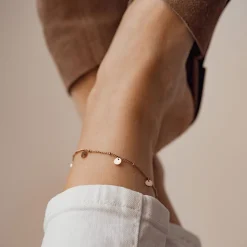 Fußkettchen | Hey Happiness Fußkettchen mit Runden Plättchen Anhängern in Rosegold Rose Gold