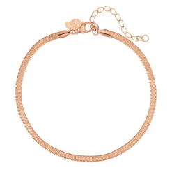 Fußkettchen | Hey Happiness Fußkette mit Schlangenkette-Design in Rosegold Rose Gold
