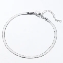 Fußkettchen | Hey Happiness Fußkette mit Schlangenkette-Design in Silber Silver