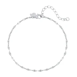 Fußkettchen | Hey Happiness Fußkette Rolokette-Design in Silber Silver