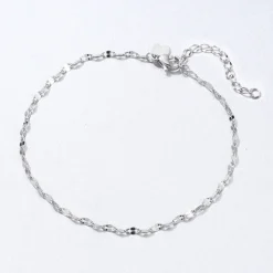Fußkettchen | Hey Happiness Fußkette Rolokette-Design in Silber Silver