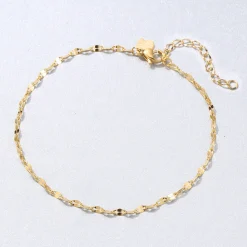 Fußkettchen | Hey Happiness Fußkette Rolokette-Design in Gold
