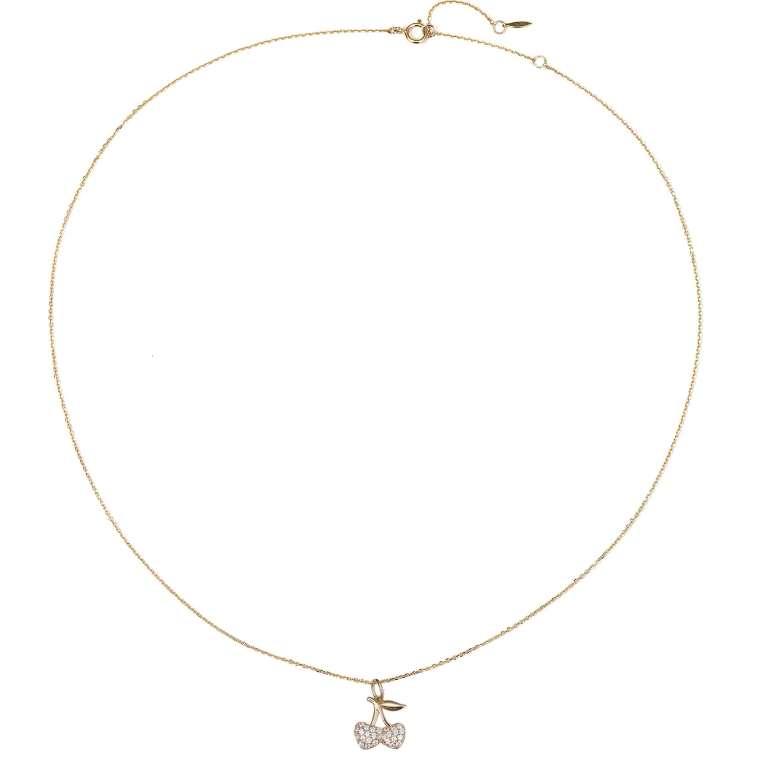 Filigrane Ketten | Hey Happiness Funkelnde Kirsche Anhänger Kette aus 585 Gold
