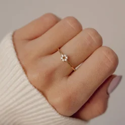 Schlichte Ringe | Hey Happiness Funkelnder Kreis Ring Vereter Sterlingsilber Gold