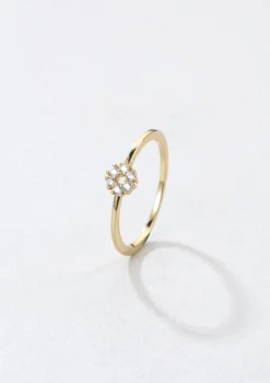 Schlichte Ringe | Hey Happiness Funkelnder Kreis Ring Vereter Sterlingsilber Gold