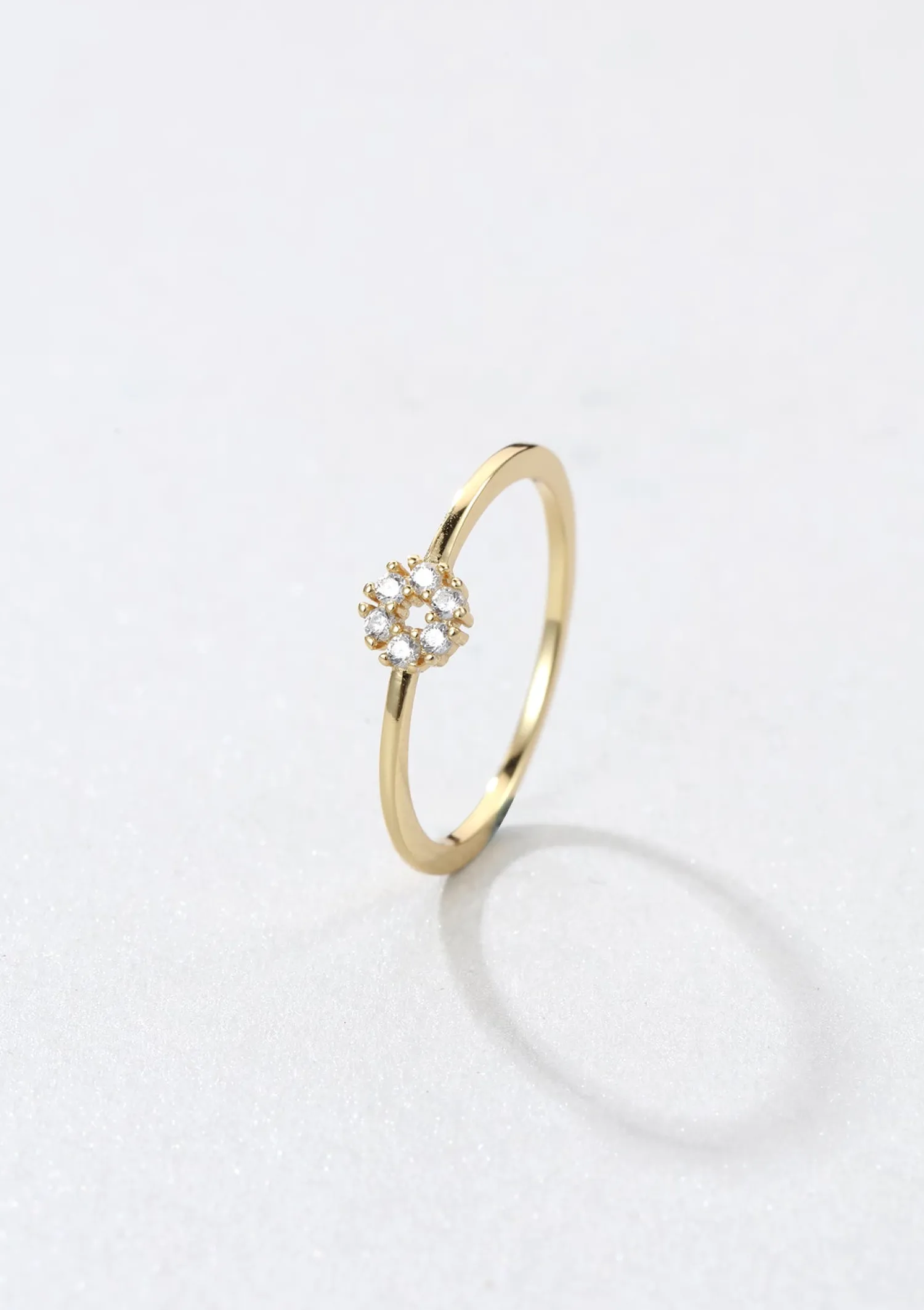 Schlichte Ringe | Hey Happiness Funkelnder Kreis Ring Vereter Sterlingsilber Gold