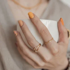 Schlichte Ringe | Hey Happiness Funkelnder Kreis Ring Vereter Sterlingsilber Gold