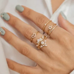 Schlichte Ringe | Hey Happiness Funkelnder Kreis Ring Vereter Sterlingsilber Gold