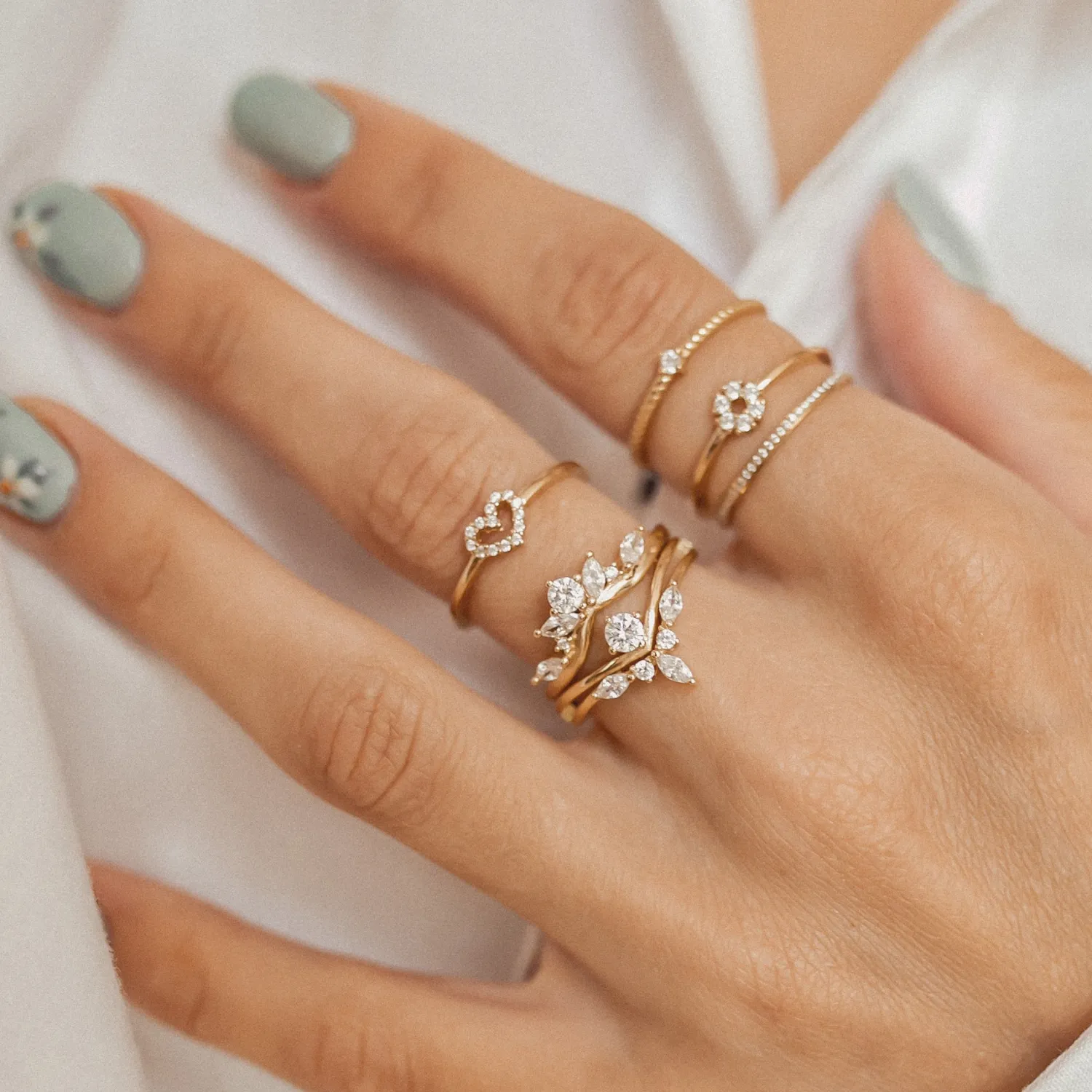 Schlichte Ringe | Hey Happiness Funkelnder Kreis Ring Vereter Sterlingsilber Gold