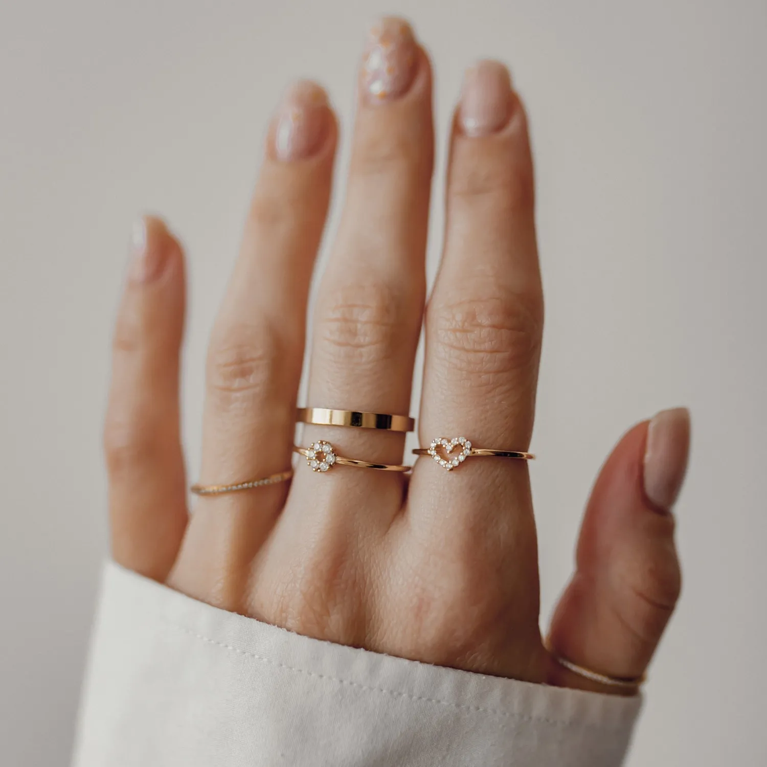 Schlichte Ringe | Hey Happiness Funkelnder Kreis Ring Vereter Sterlingsilber Gold