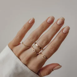 Schlichte Ringe | Hey Happiness Funkelnder Kreis Ring Vereter Sterlingsilber Gold
