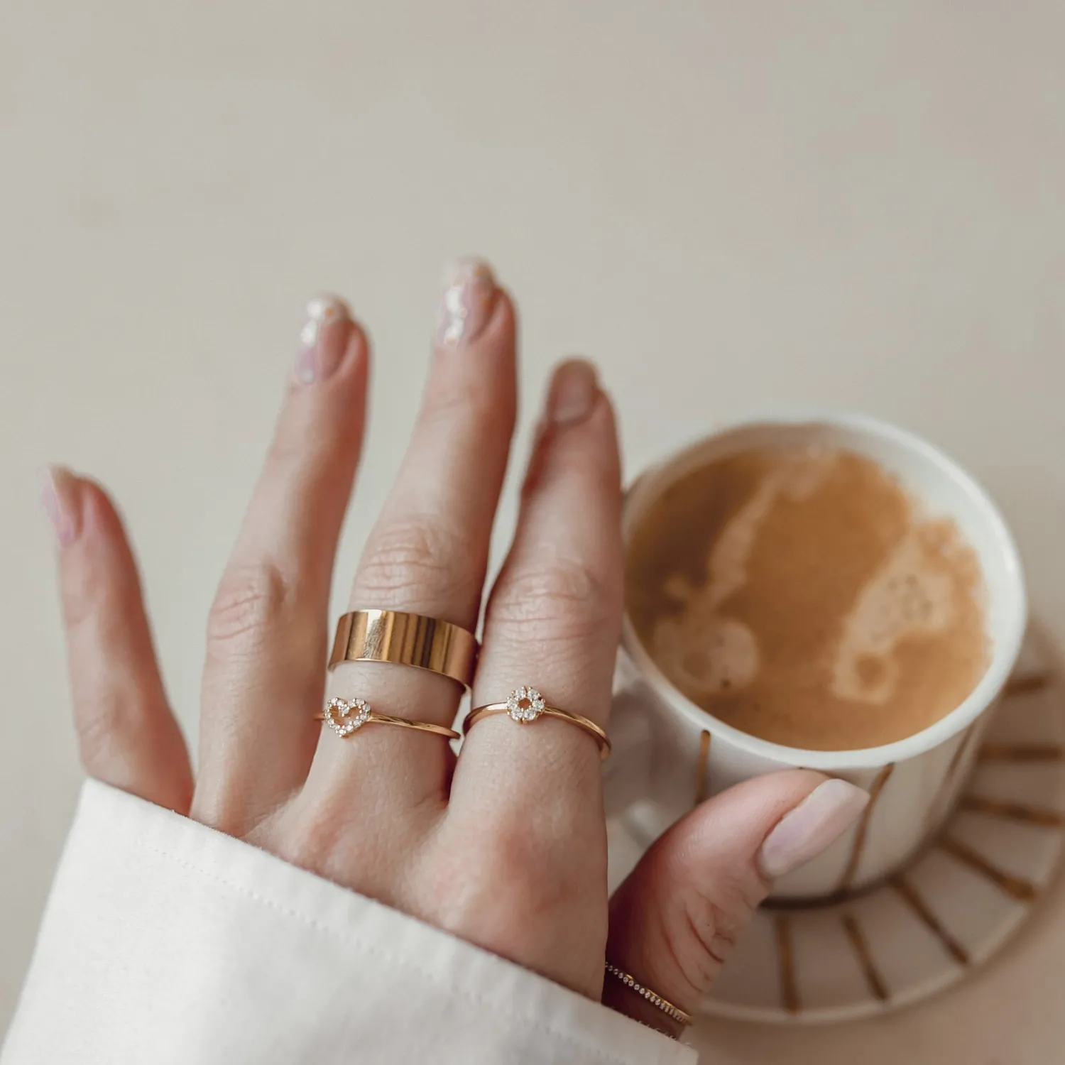 Schlichte Ringe | Hey Happiness Funkelnder Kreis Ring Vereter Sterlingsilber Gold