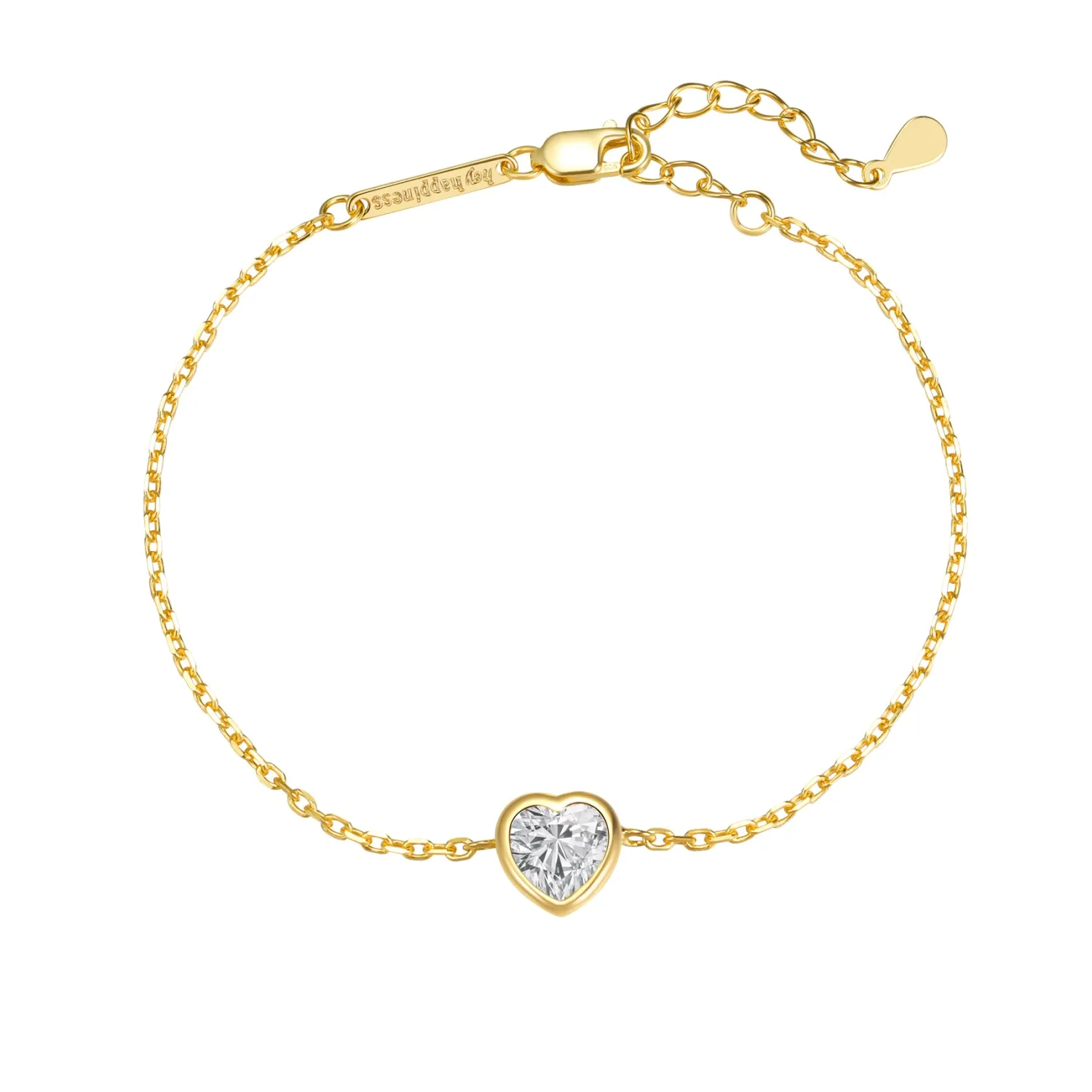 Charm Armbänder | Hey Happiness Funkelndes Herz Armband Sterlingsilber
